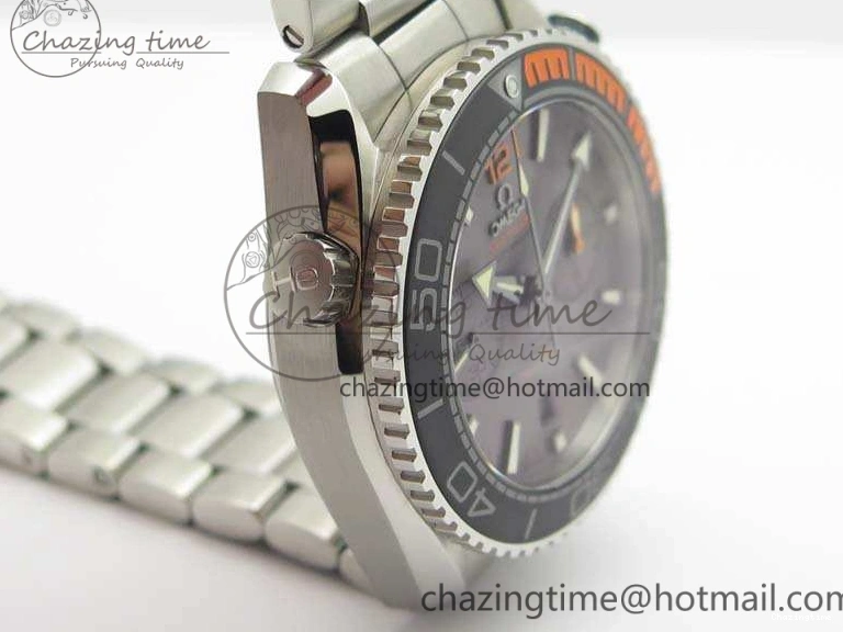 0218 Planet Ocean Master Chrono SS OM 1:1 Best Edition Gray Dial On SS Bracelet A9900 V Efficient 8116